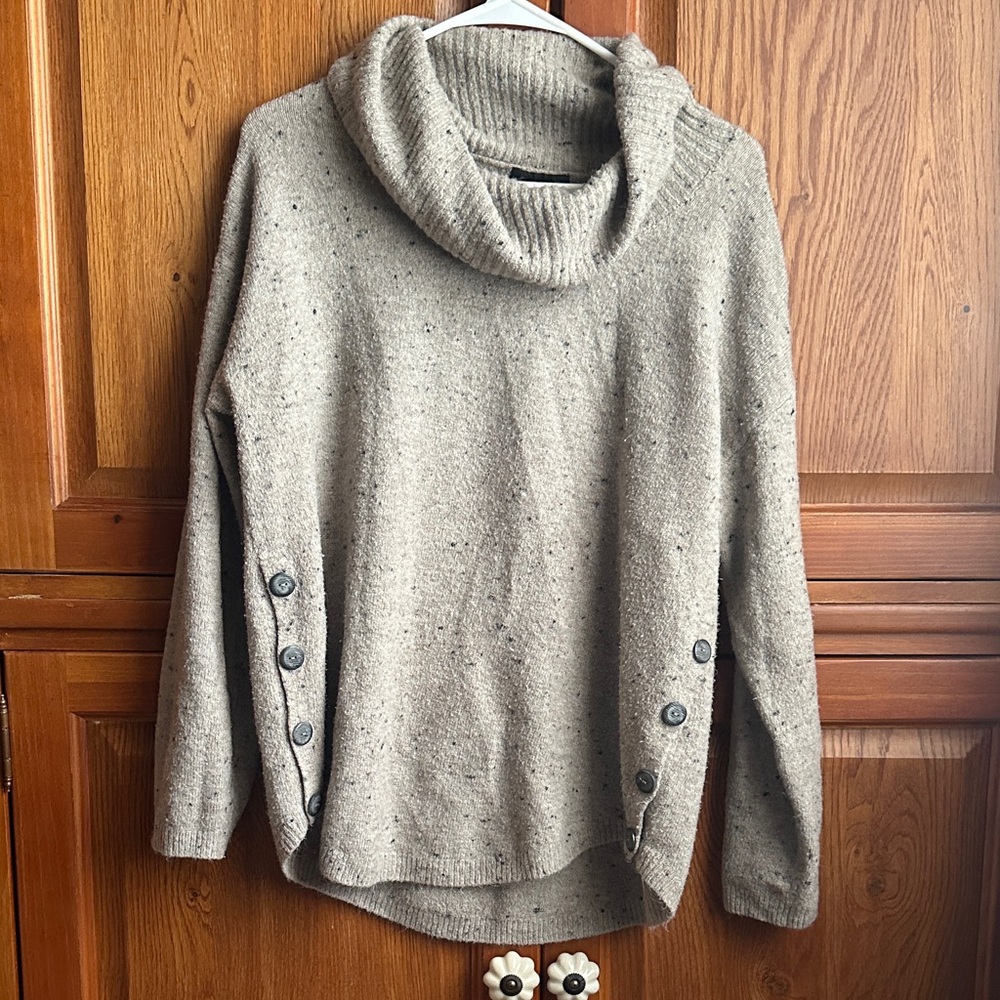 Cozy Beige Cowl Neck Sweater